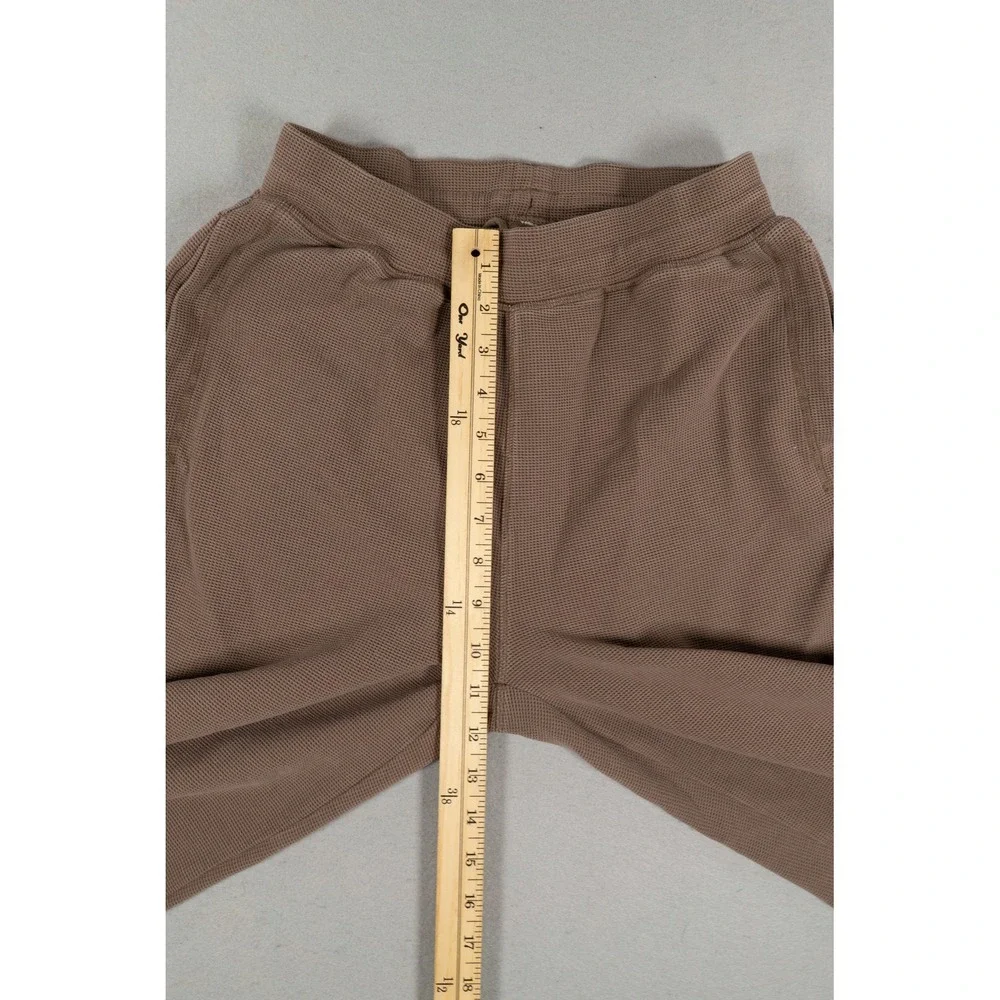 Alo Yoga Womens Waffle Knit Straight Leg Sweatpants Brown Small